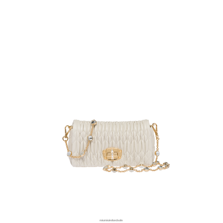 IE Miu MiuCollection Crystal Nappa Leather And Crystal Mini-bag White XJN62J169