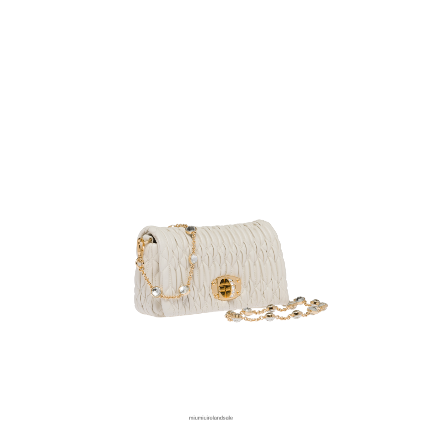 IE Miu MiuCollection Crystal Nappa Leather And Crystal Mini-bag White XJN62J169