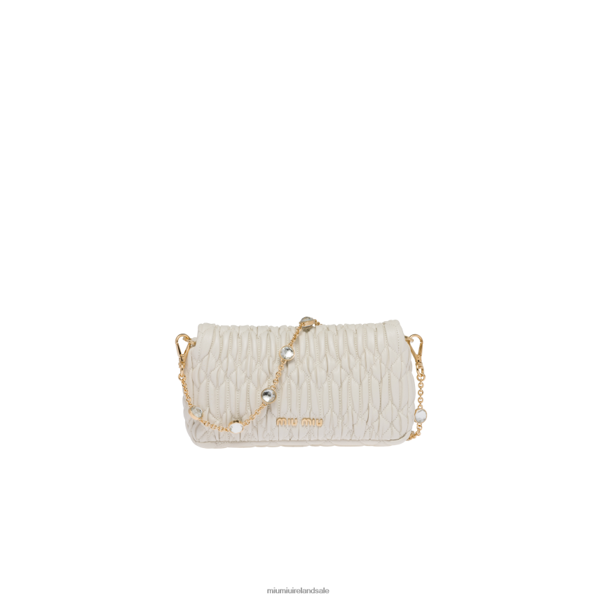 IE Miu MiuCollection Crystal Nappa Leather And Crystal Mini-bag White XJN62J169