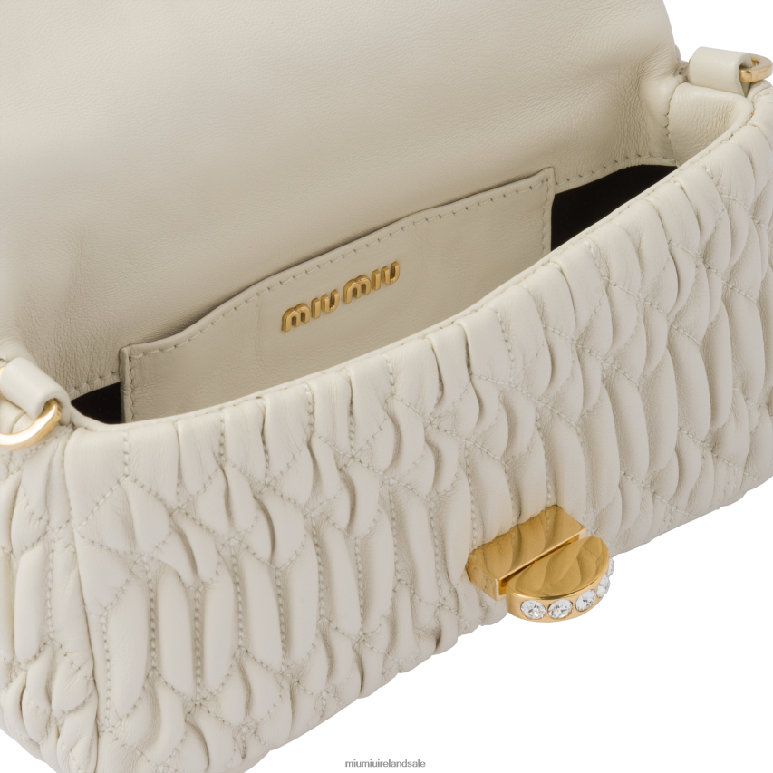 IE Miu MiuCollection Crystal Nappa Leather And Crystal Mini-bag White XJN62J169