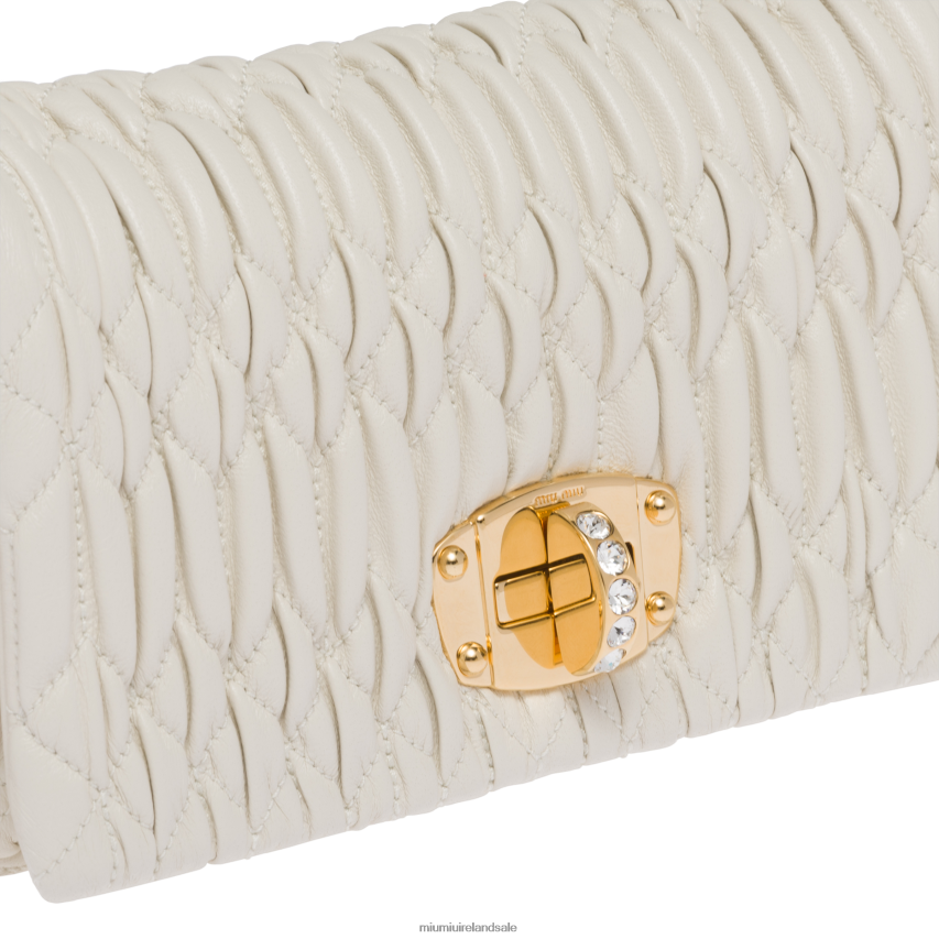 IE Miu MiuCollection Crystal Nappa Leather And Crystal Mini-bag White XJN62J169