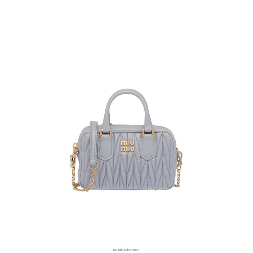 IE Miu MiuCollection Matelasse Nappa Leather Top-handle Mini-bag Cornflower XJN62J165