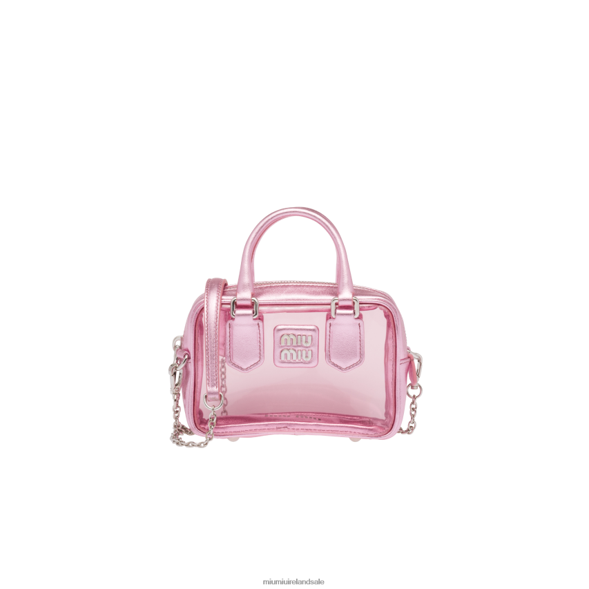 IE Miu MiuCollection Plexiglas And Nappa Leather Top-handle Mini-bag Pink Mordore XJN62J176