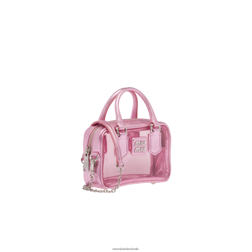 IE Miu MiuCollection Plexiglas And Nappa Leather Top-handle Mini-bag Pink Mordore XJN62J176