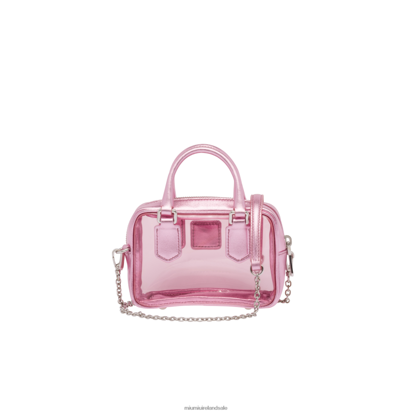 IE Miu MiuCollection Plexiglas And Nappa Leather Top-handle Mini-bag Pink Mordore XJN62J176