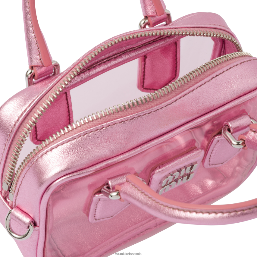IE Miu MiuCollection Plexiglas And Nappa Leather Top-handle Mini-bag Pink Mordore XJN62J176