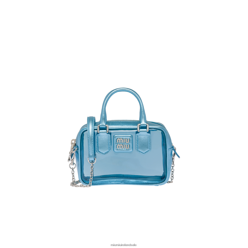 IE Miu MiuCollection Plexiglas And Nappa Leather Top-handle Mini-bag Sky Mordure XJN62J177