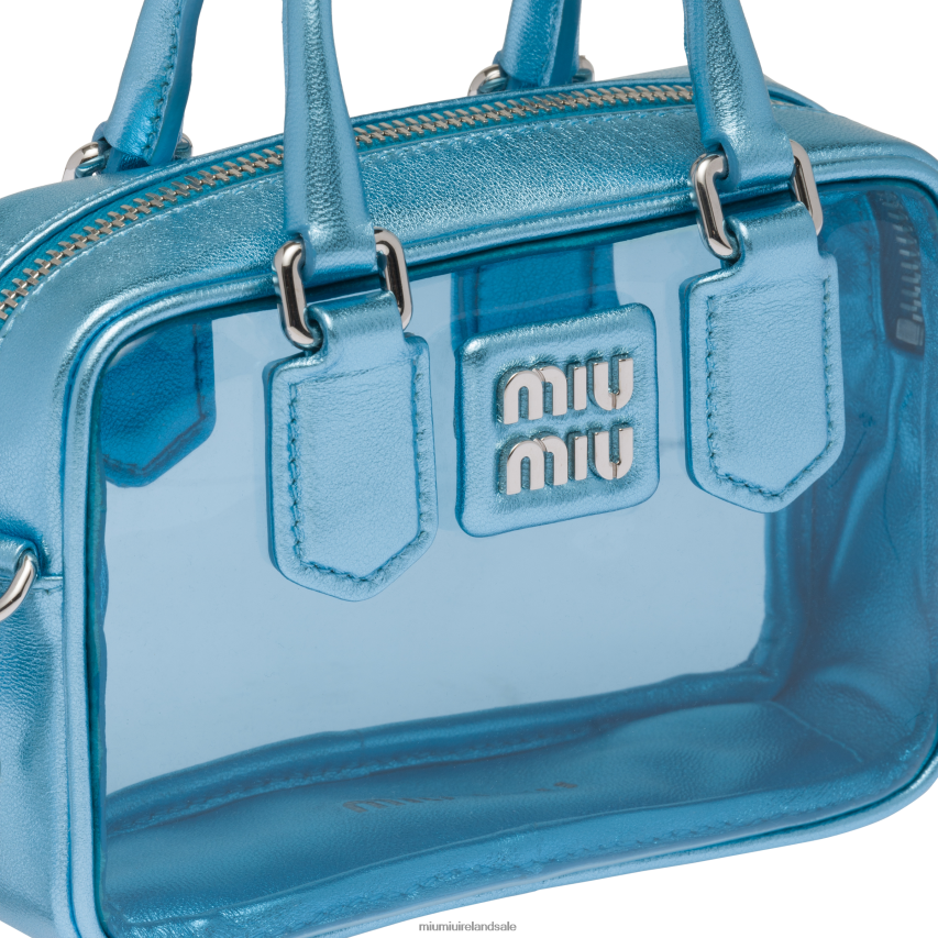 IE Miu MiuCollection Plexiglas And Nappa Leather Top-handle Mini-bag Sky Mordure XJN62J177