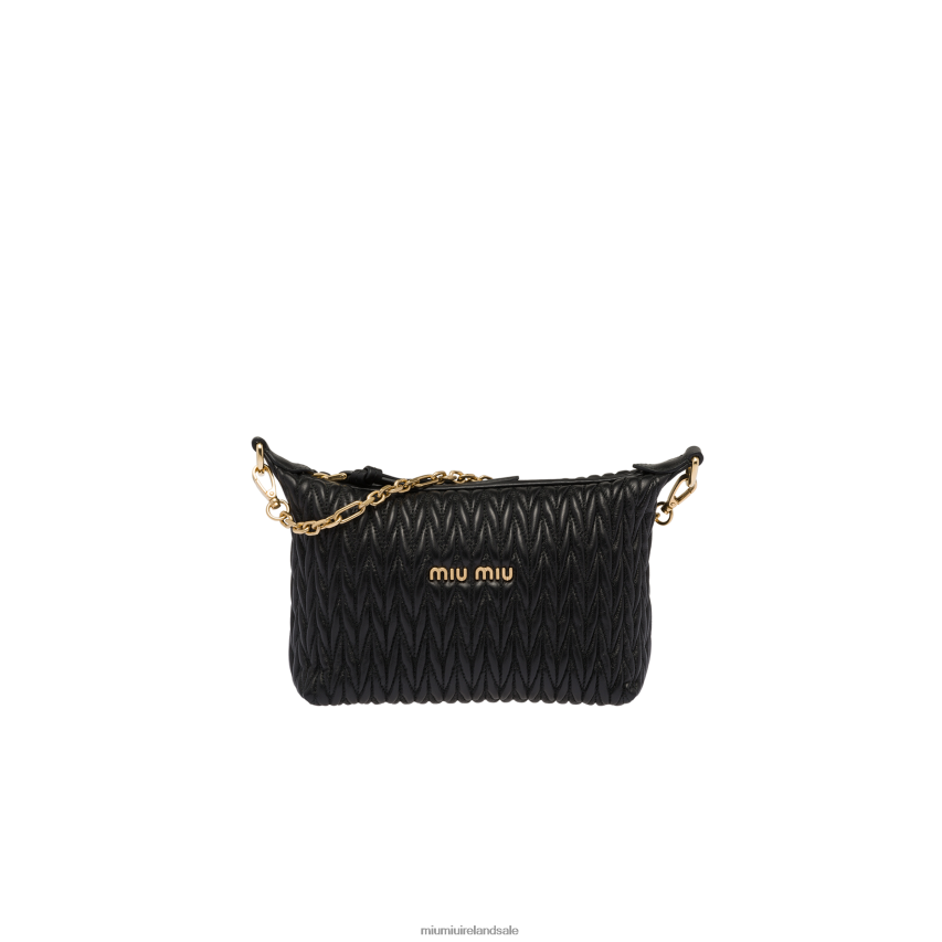 IE Miu MiuCollection Spirit Matelasse Leather Mini Bag Black XJN62J172