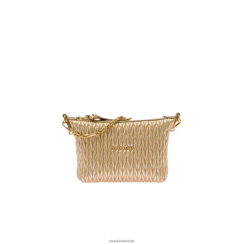IE Miu MiuCollection Spirit Matelasse Leather Mini Bag Platinum XJN62J171
