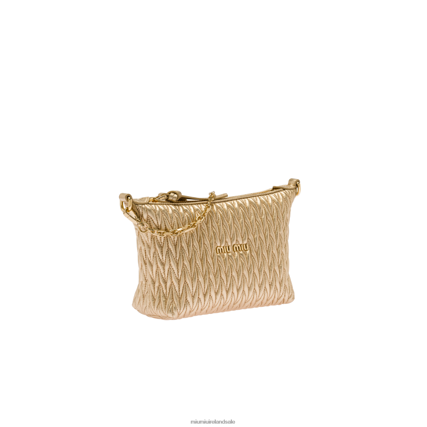 IE Miu MiuCollection Spirit Matelasse Leather Mini Bag Platinum XJN62J171