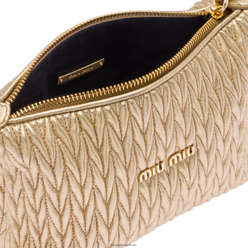 IE Miu MiuCollection Spirit Matelasse Leather Mini Bag Platinum XJN62J171