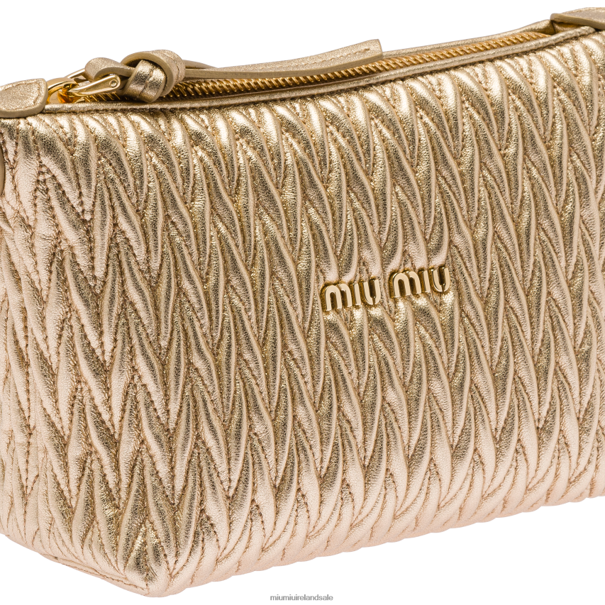 IE Miu MiuCollection Spirit Matelasse Leather Mini Bag Platinum XJN62J171