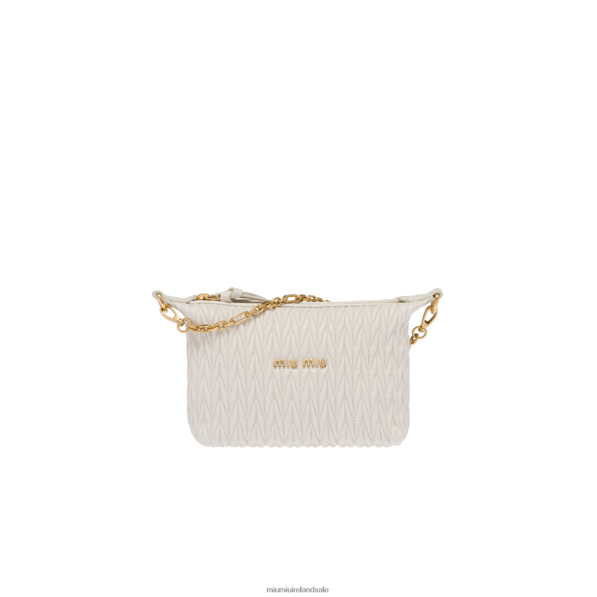 IE Miu MiuCollection Spirit Matelasse Leather Mini Bag White XJN62J170