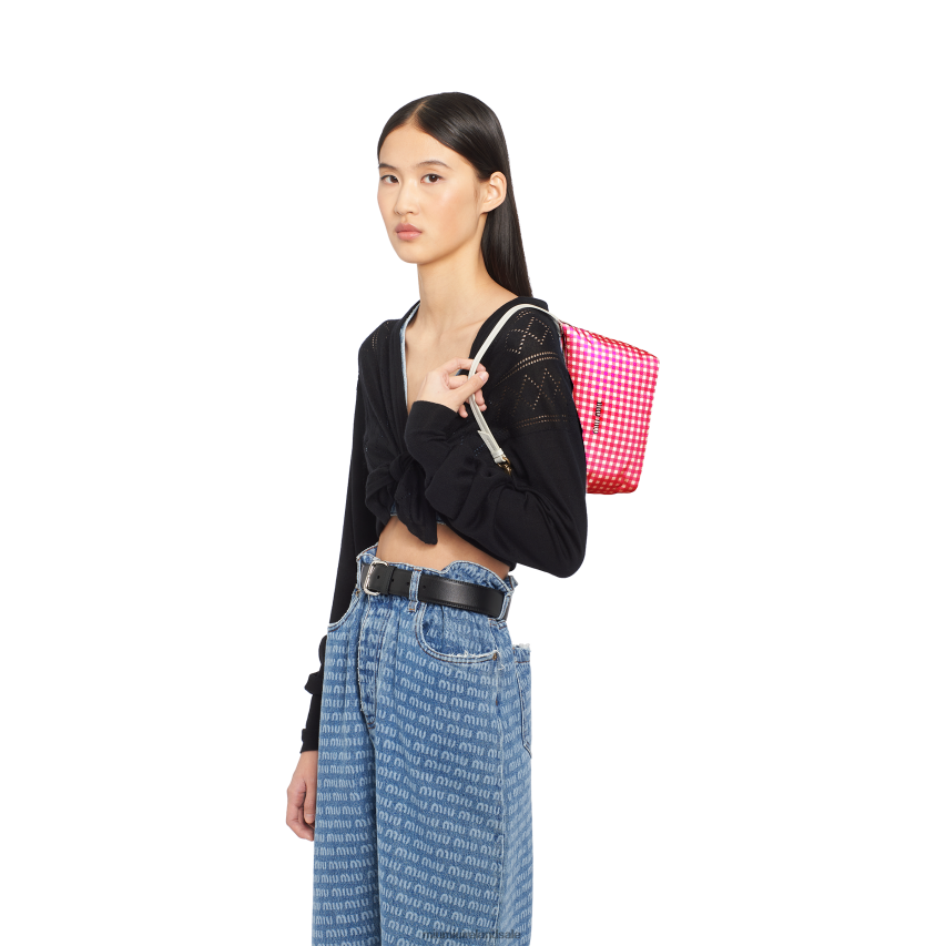 IE Miu MiuCollection Spirit Printed Faille Mini-bag Red/White XJN62J173