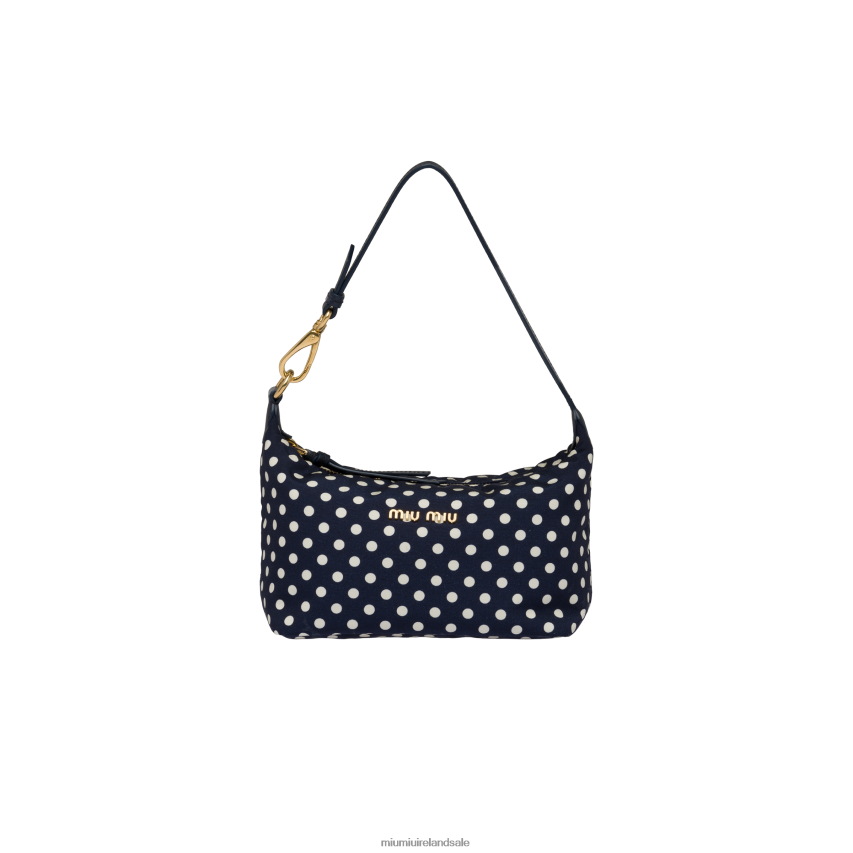 IE Miu MiuCollection Spirit Printed Faille Mini-bag Royal Blue/Ivory XJN62J175