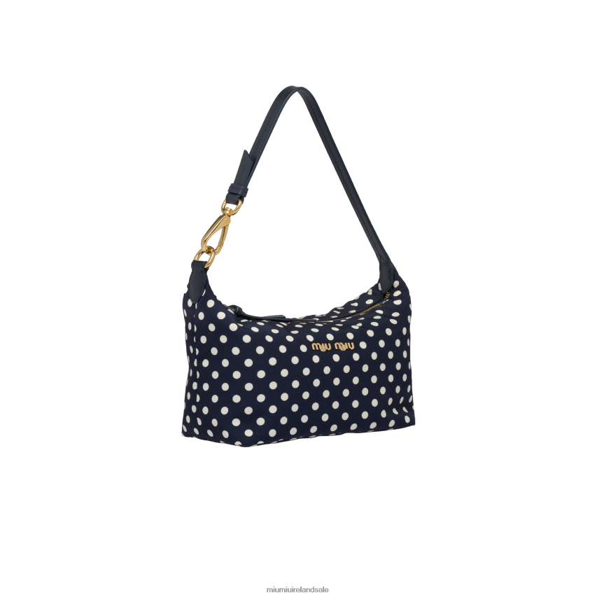 IE Miu MiuCollection Spirit Printed Faille Mini-bag Royal Blue/Ivory XJN62J175