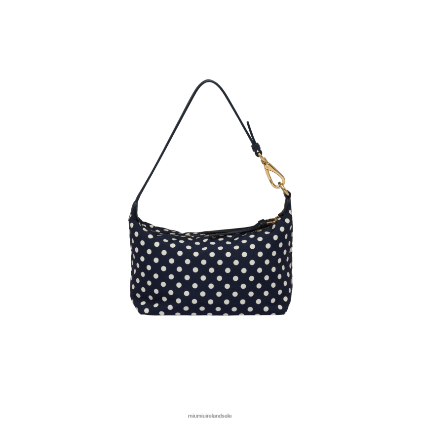 IE Miu MiuCollection Spirit Printed Faille Mini-bag Royal Blue/Ivory XJN62J175