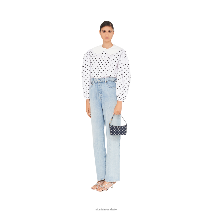 IE Miu MiuCollection Spirit Printed Faille Mini-bag Royal Blue/Ivory XJN62J175