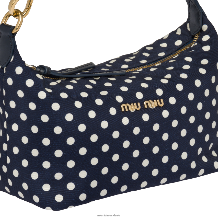 IE Miu MiuCollection Spirit Printed Faille Mini-bag Royal Blue/Ivory XJN62J175