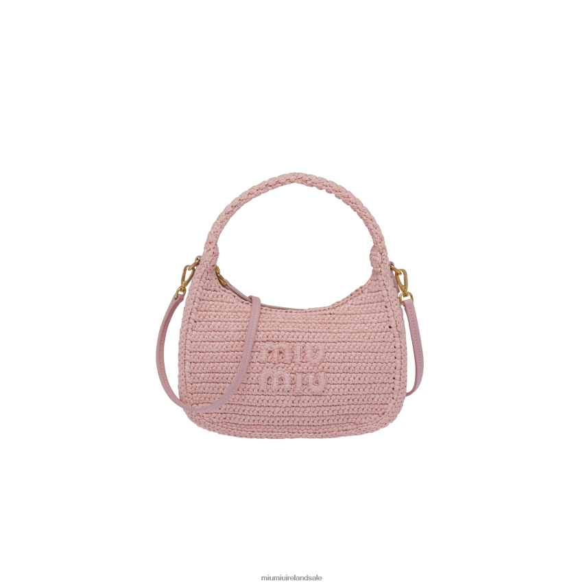 IE Miu MiuCollection Crochet Hobo Bag Alabaster Pink XJN62J17