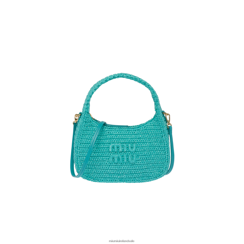 IE Miu MiuCollection Crochet Hobo Bag Jade Green XJN62J19