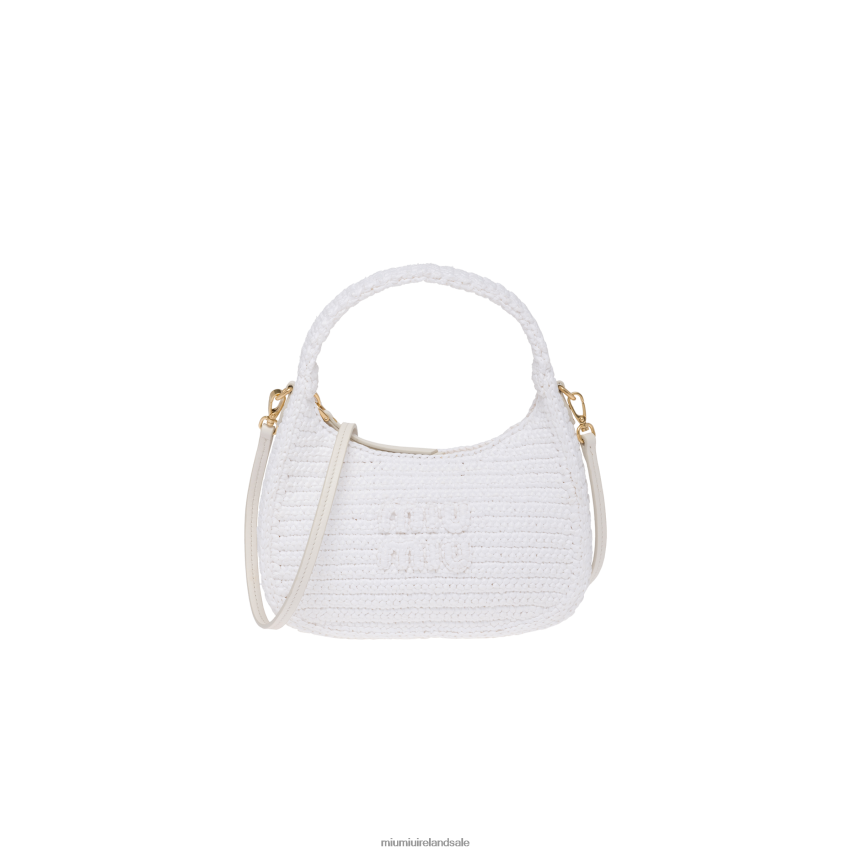 IE Miu MiuCollection Crochet Hobo Bag White XJN62J21