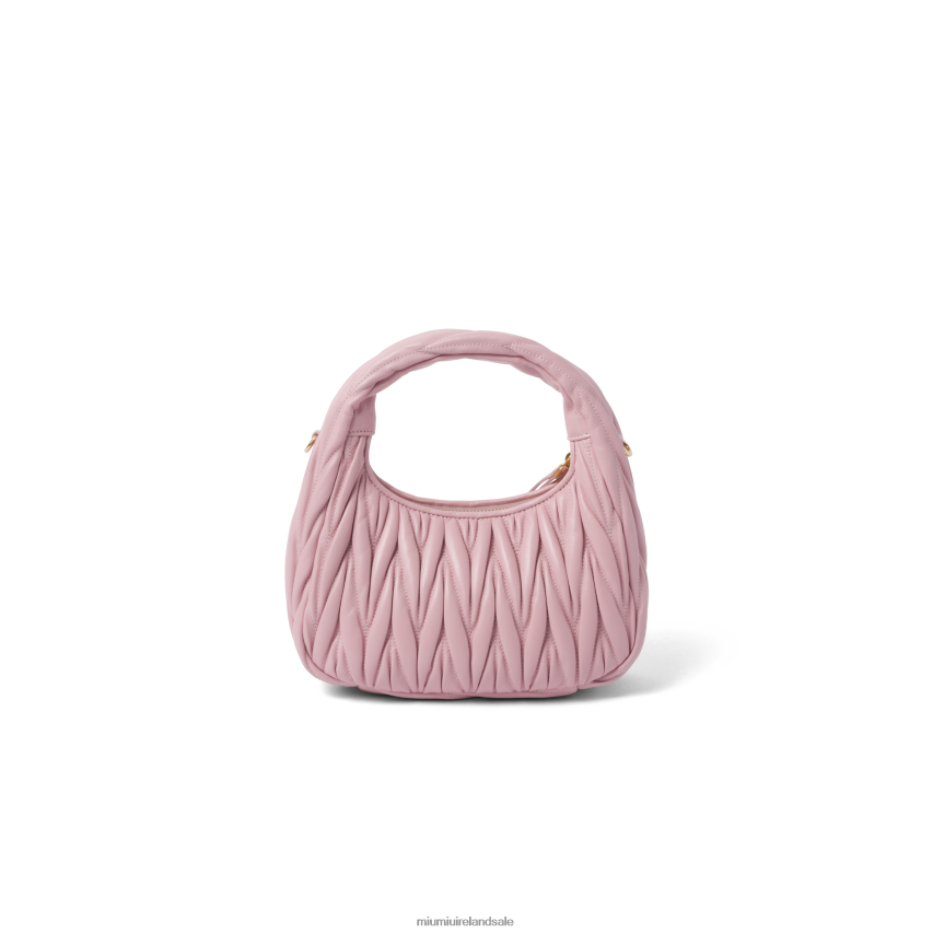 IE Miu MiuCollection Wander Matelasse Nappa Leather Mini Hobo Bag Alabaster Pink XJN62J7