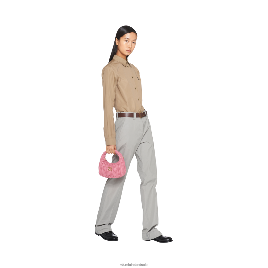 IE Miu MiuCollection Wander Matelasse Nappa Leather Mini Hobo Bag Begonia Pink XJN62J1