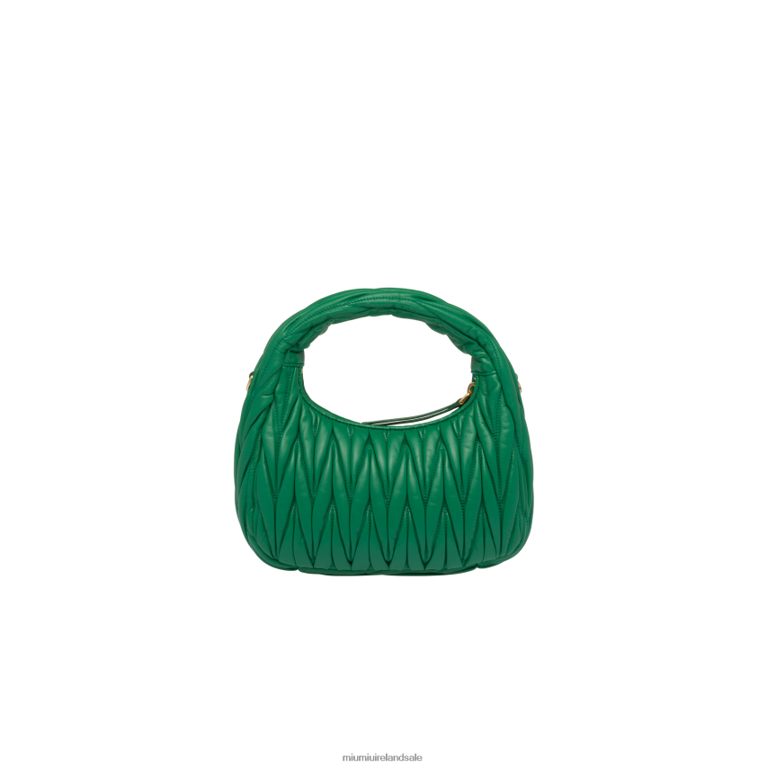 IE Miu MiuCollection Wander Matelasse Nappa Leather Mini Hobo Bag Mango XJN62J3