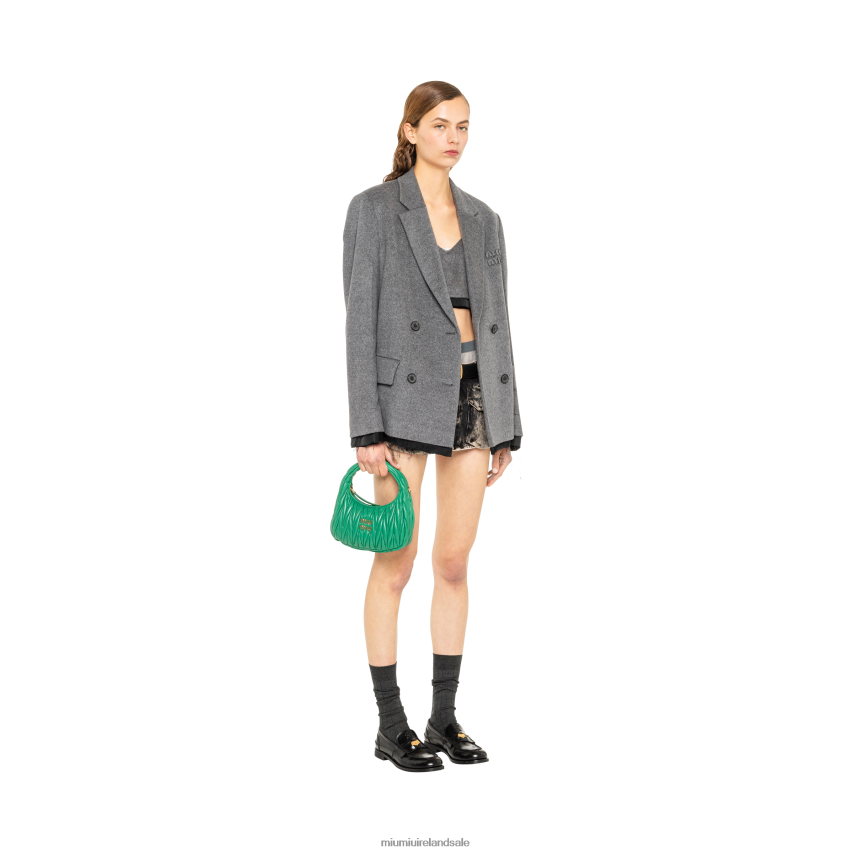 IE Miu MiuCollection Wander Matelasse Nappa Leather Mini Hobo Bag Mango XJN62J3