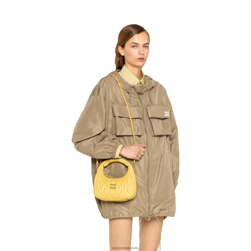 IE Miu MiuCollection Wander Matelasse Nappa Leather Mini Hobo Bag Pineapple XJN62J8