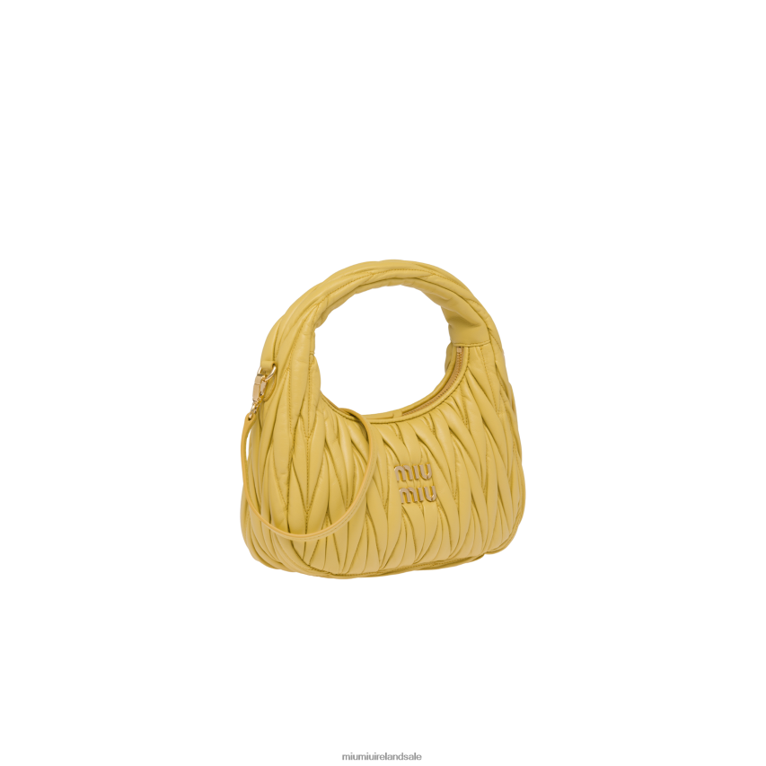 IE Miu MiuCollection Wander Matelasse Nappa Leather Mini Hobo Bag Pineapple XJN62J8