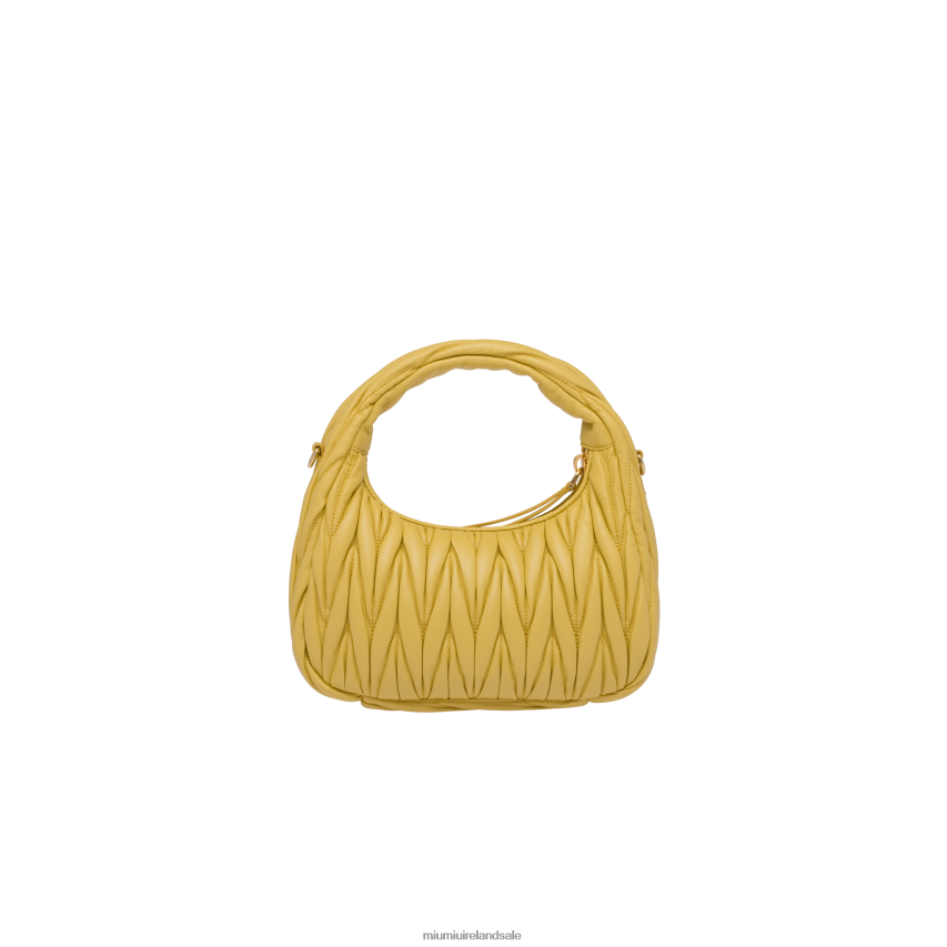 IE Miu MiuCollection Wander Matelasse Nappa Leather Mini Hobo Bag Pineapple XJN62J8