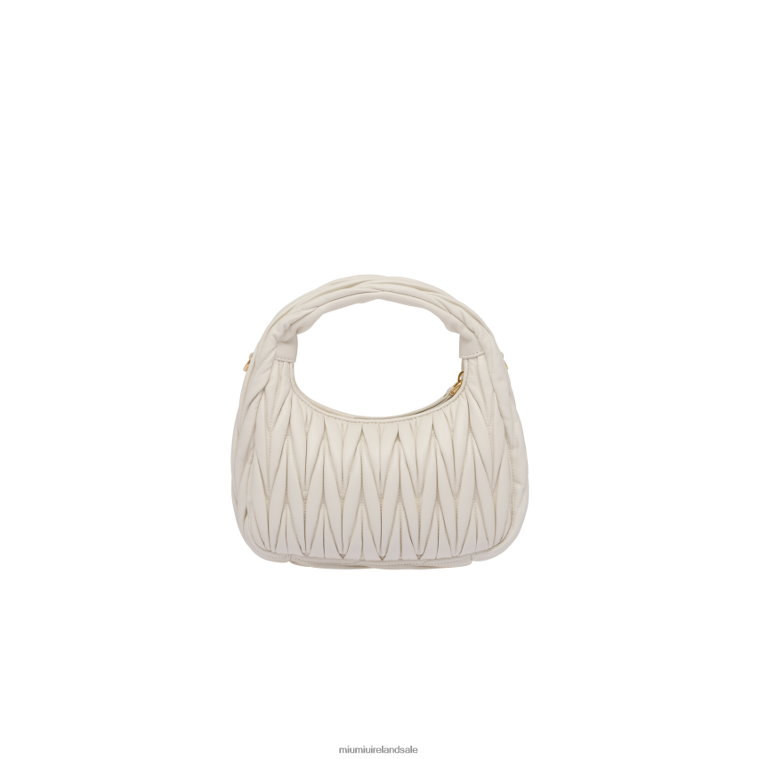 IE Miu MiuCollection Wander Matelasse Nappa Leather Mini Hobo Bag White XJN62J15