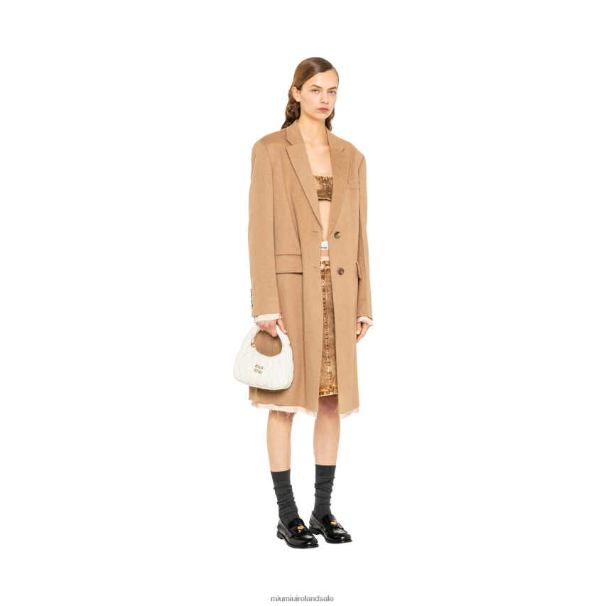 IE Miu MiuCollection Wander Matelasse Nappa Leather Mini Hobo Bag White XJN62J15