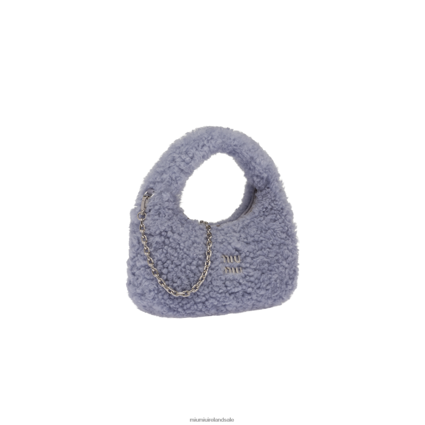 IE Miu MiuCollection Wander Shearling Mini Hobo Bag Lilac XJN62J12