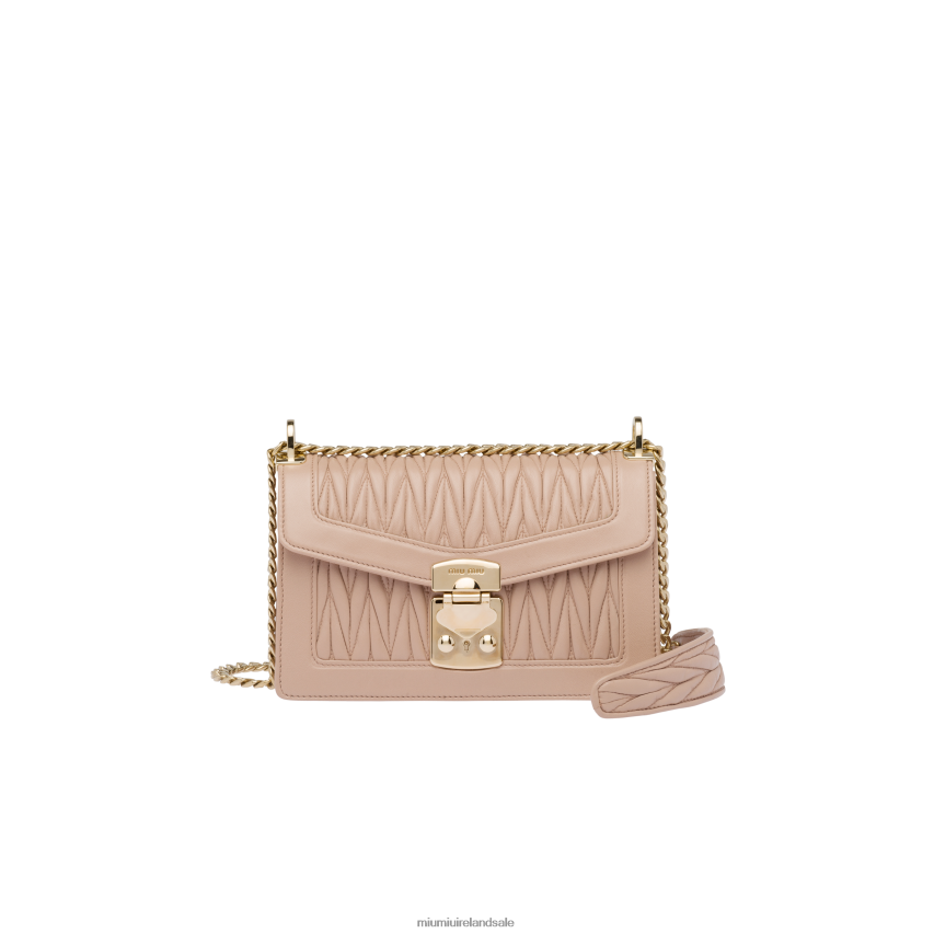 IE Miu MiuCollection Confidential Matelasse Nappa Leather Bag Cameo XJN62J115