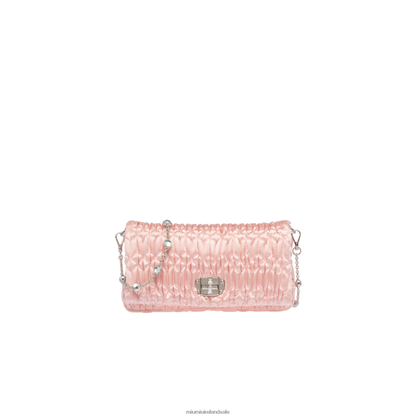 IE Miu MiuCollection Crystal Satin Bag Orchid Pink XJN62J110