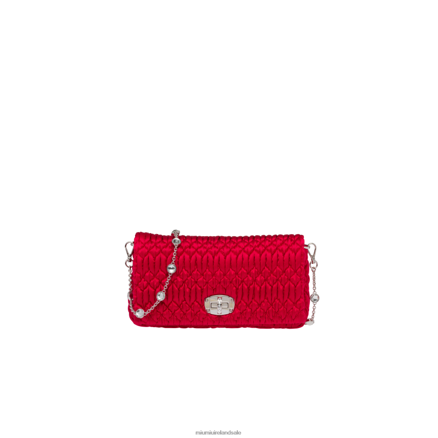 IE Miu MiuCollection Crystal Satin Bag Red XJN62J111