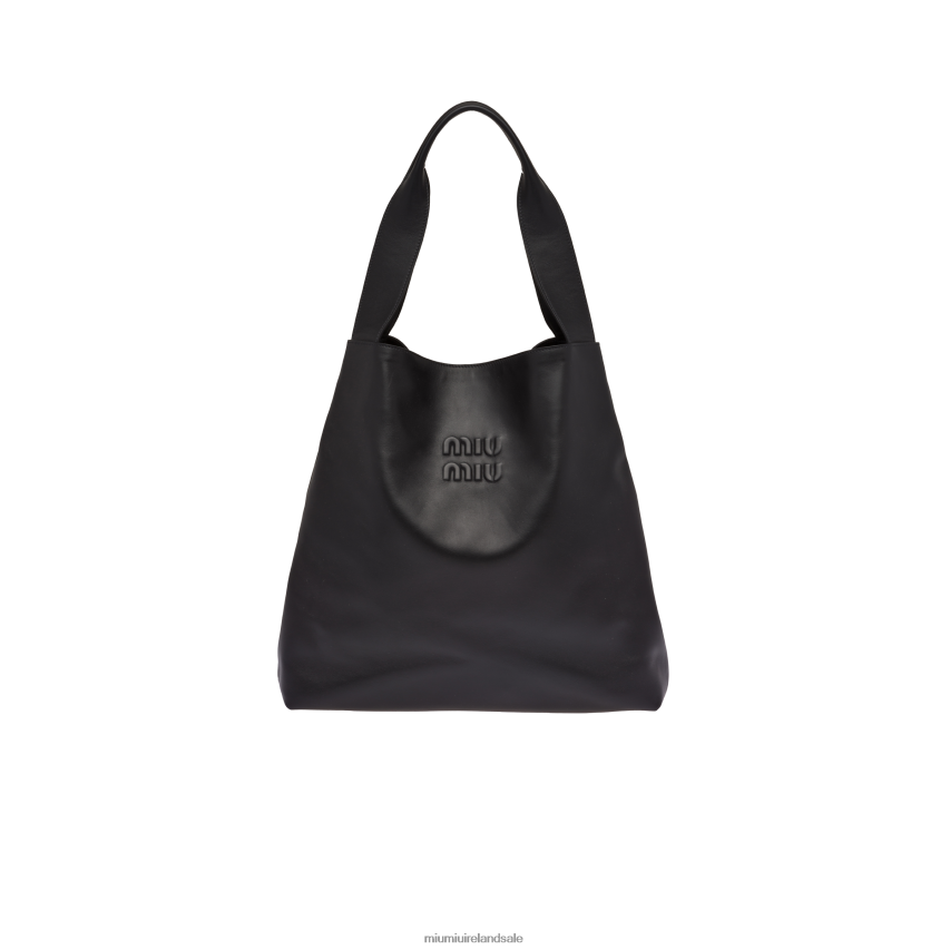 IE Miu MiuCollection Leather Hobo Bag Black XJN62J103