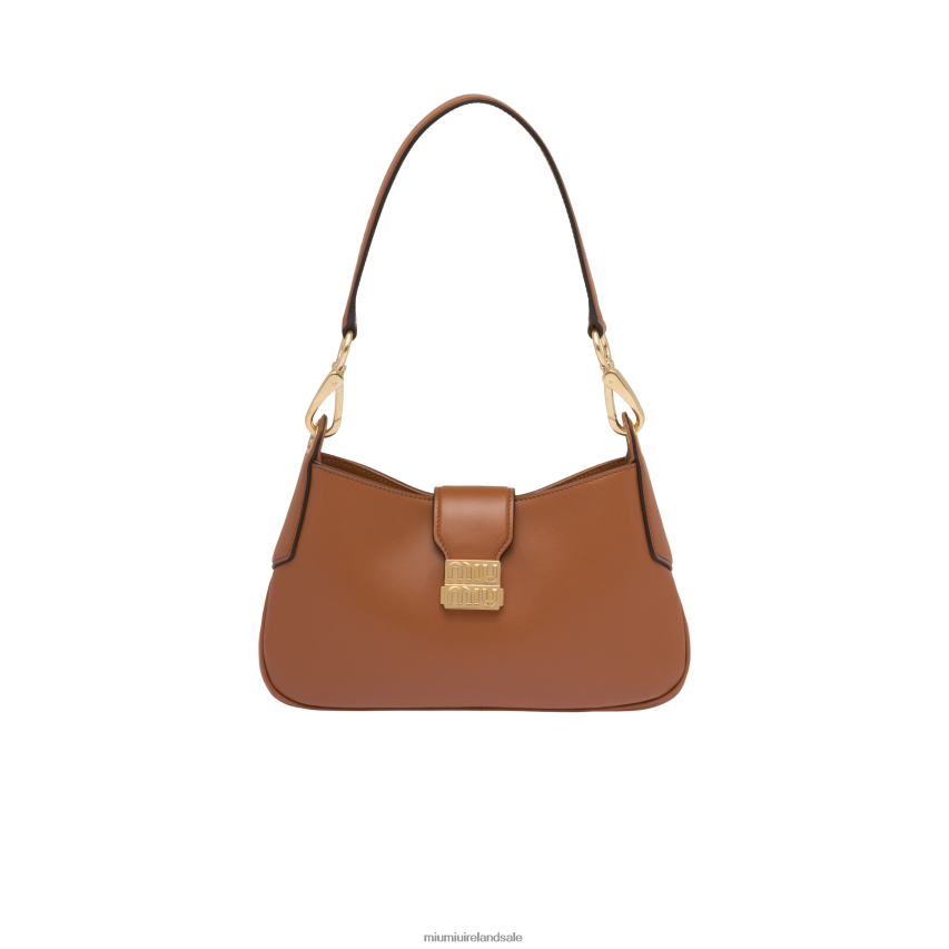 IE Miu MiuCollection Leather Hobo Bag Cognac XJN62J93
