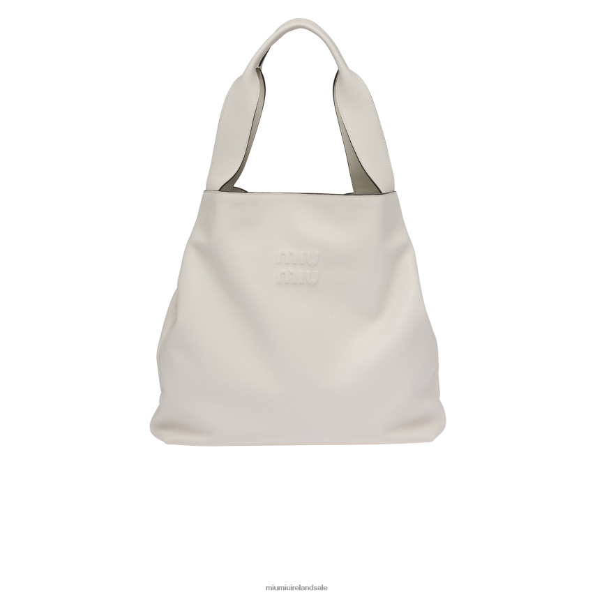 IE Miu MiuCollection Leather Hobo Bag White XJN62J102