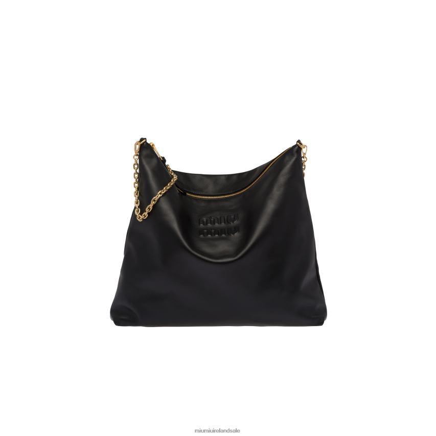 IE Miu MiuCollection Leather Shoulder Bag Black XJN62J96