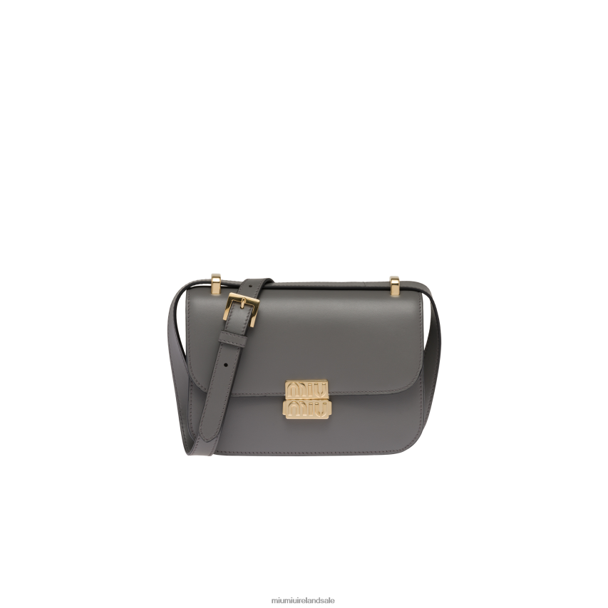 IE Miu MiuCollection Leather Shoulder Bag Marble Gray XJN62J88
