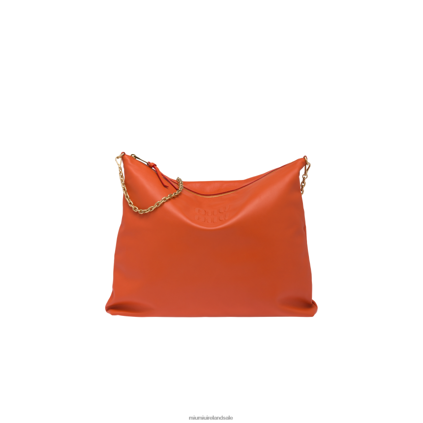 IE Miu MiuCollection Leather Shoulder Bag Papaya XJN62J98