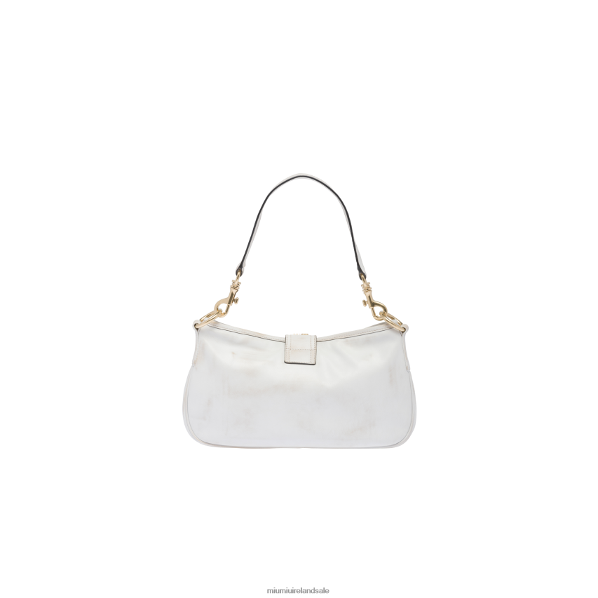 IE Miu MiuCollection Leather Shoulder Bag With Snap Hook Sand/White XJN62J95