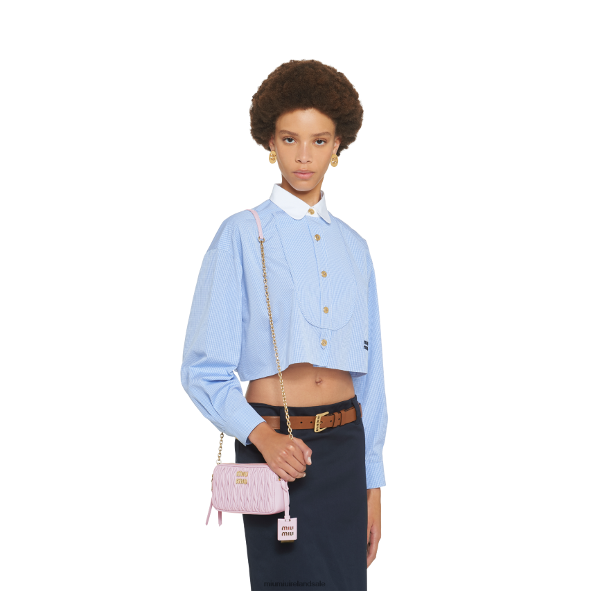 IE Miu MiuCollection Matelasse Nappa Leather Mini-bag Alabaster Pink XJN62J83