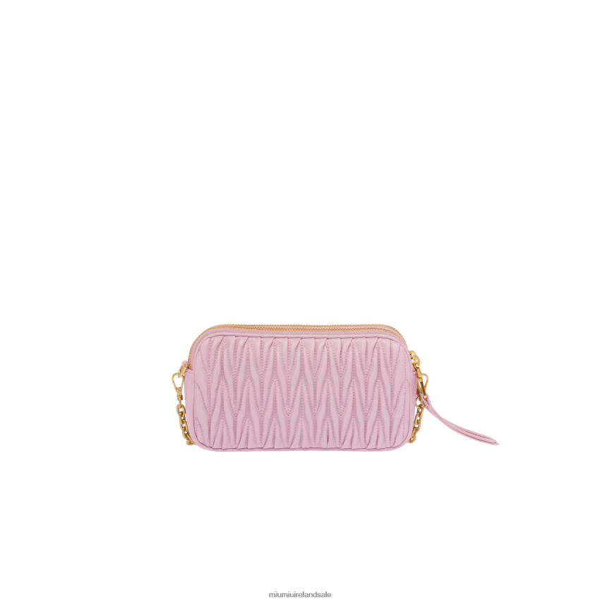 IE Miu MiuCollection Matelasse Nappa Leather Mini-bag Alabaster Pink XJN62J83