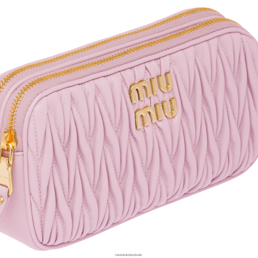 IE Miu MiuCollection Matelasse Nappa Leather Mini-bag Alabaster Pink XJN62J83